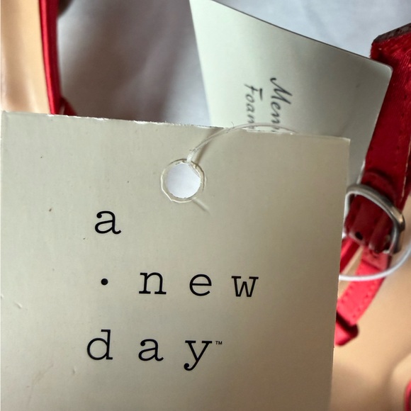 A New Day Red Satin Heels with Crystal Embellishments - Picture 8 of 9